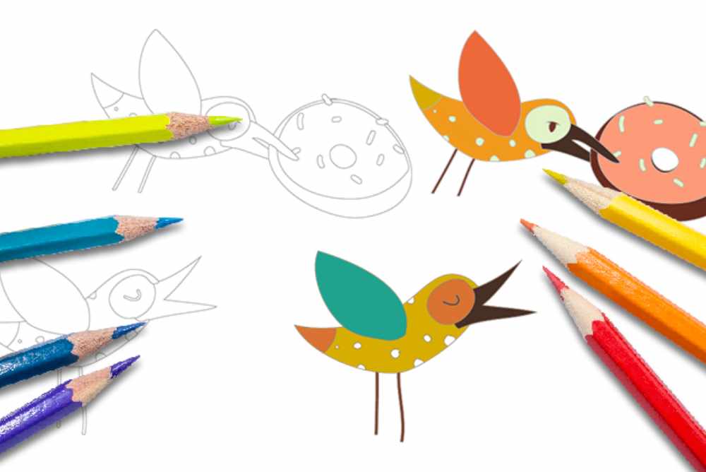 Disegni autunno da colorare per bambini uccellini