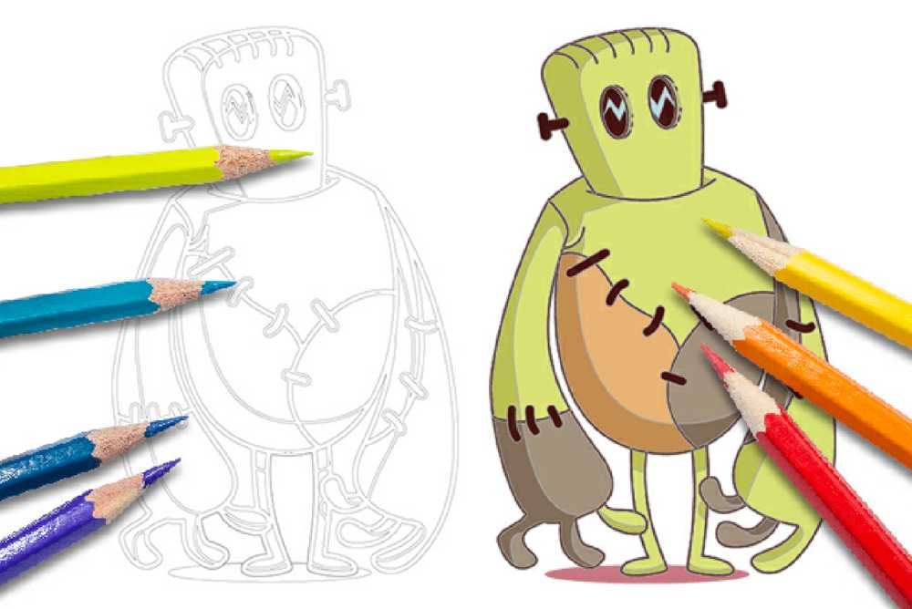 disegni halloween da colorare Frankenstein
