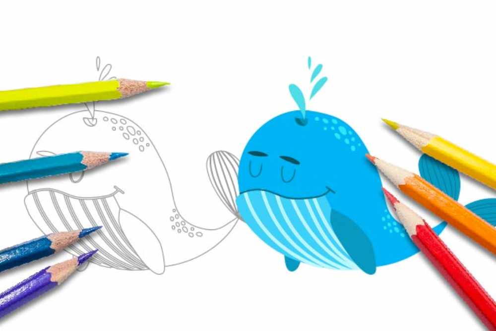 Disegni per bambini da colorare animali balena