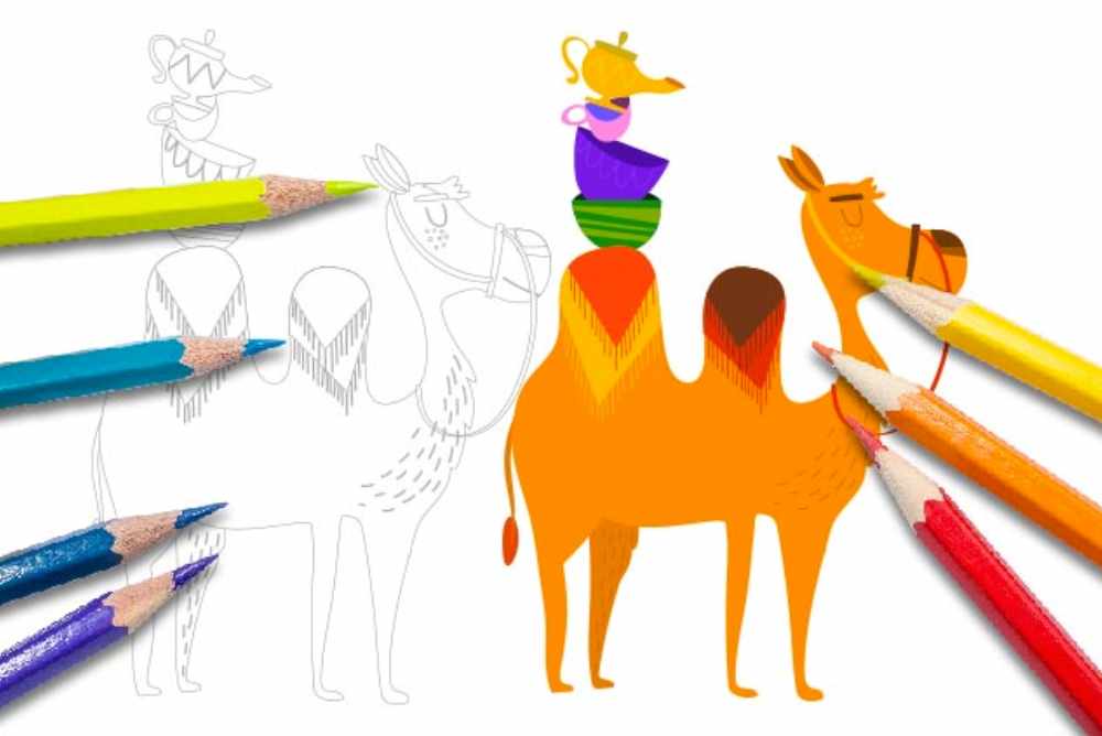 Disegni per bambini da colorare animali cammello