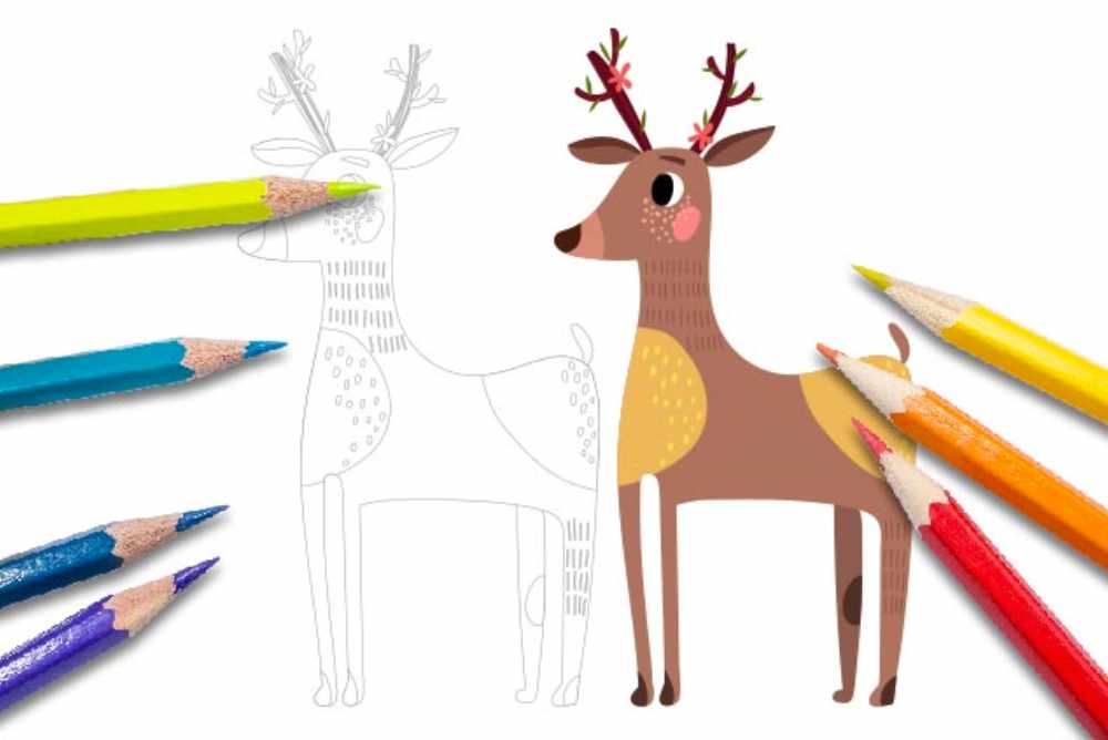 Disegni per bambini da colorare animali cerbiatto