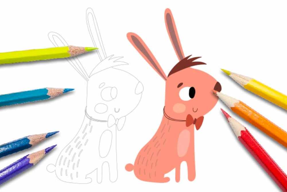 Disegni per bambini da colorare animali coniglietto