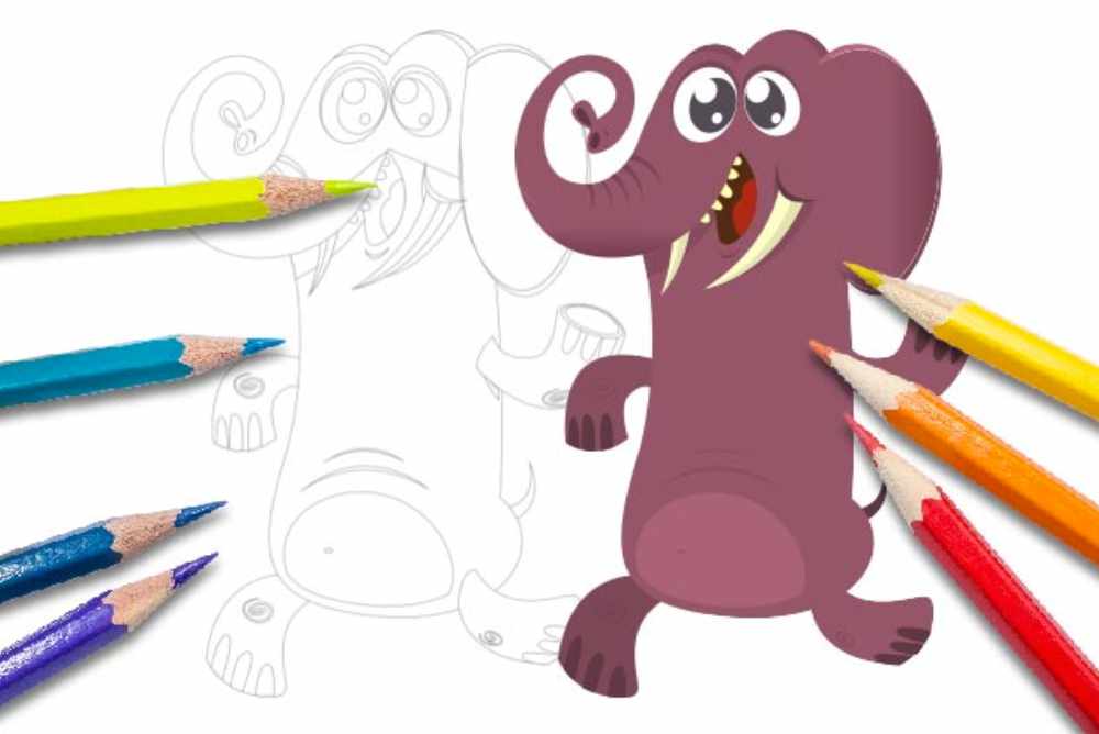 Disegni per bambini da colorare animali elefante