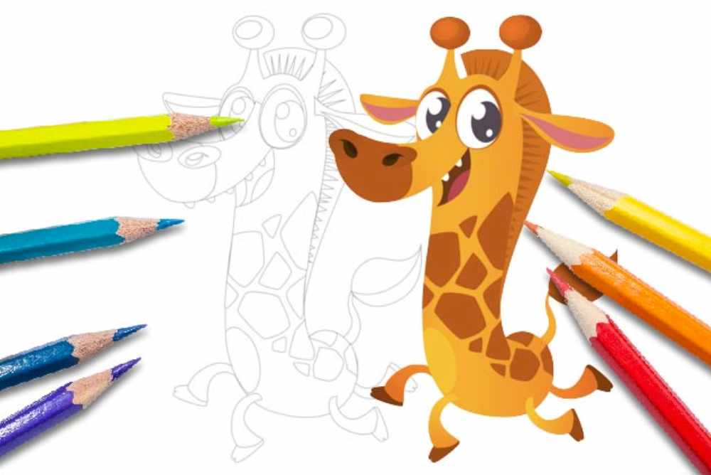 Disegni per bambini da colorare animali giraffa