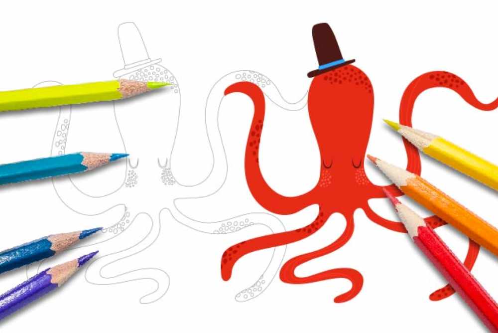 Disegni per bambini da colorare animali polipo