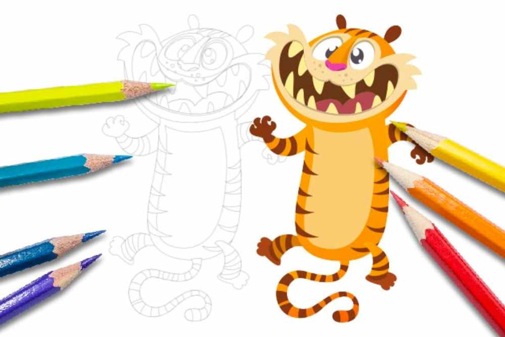 Disegni per bambini da colorare animali tigre