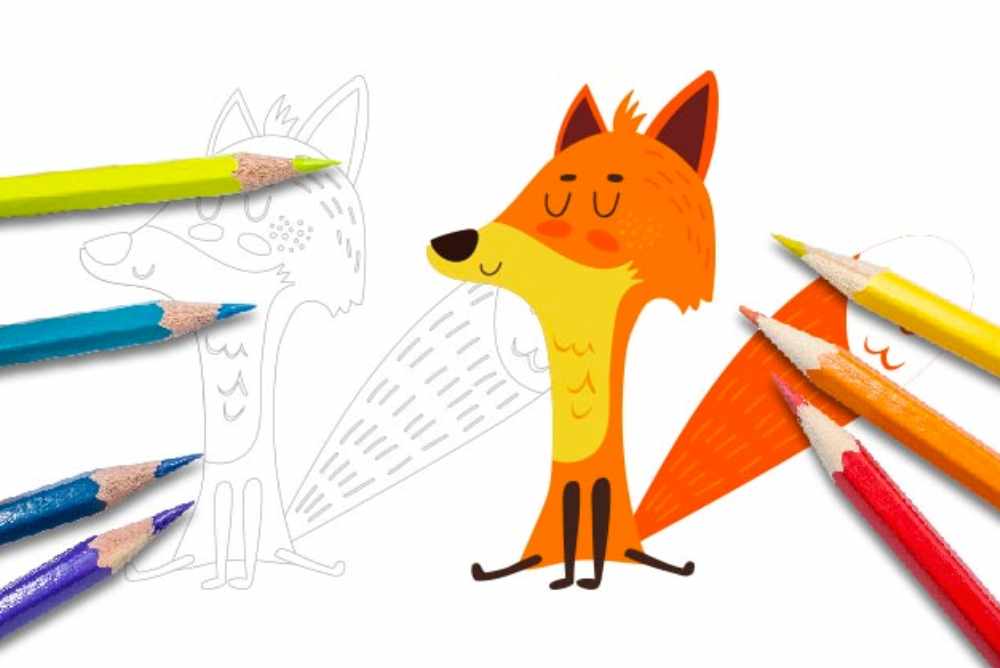 Disegni per bambini da colorare animali volpe