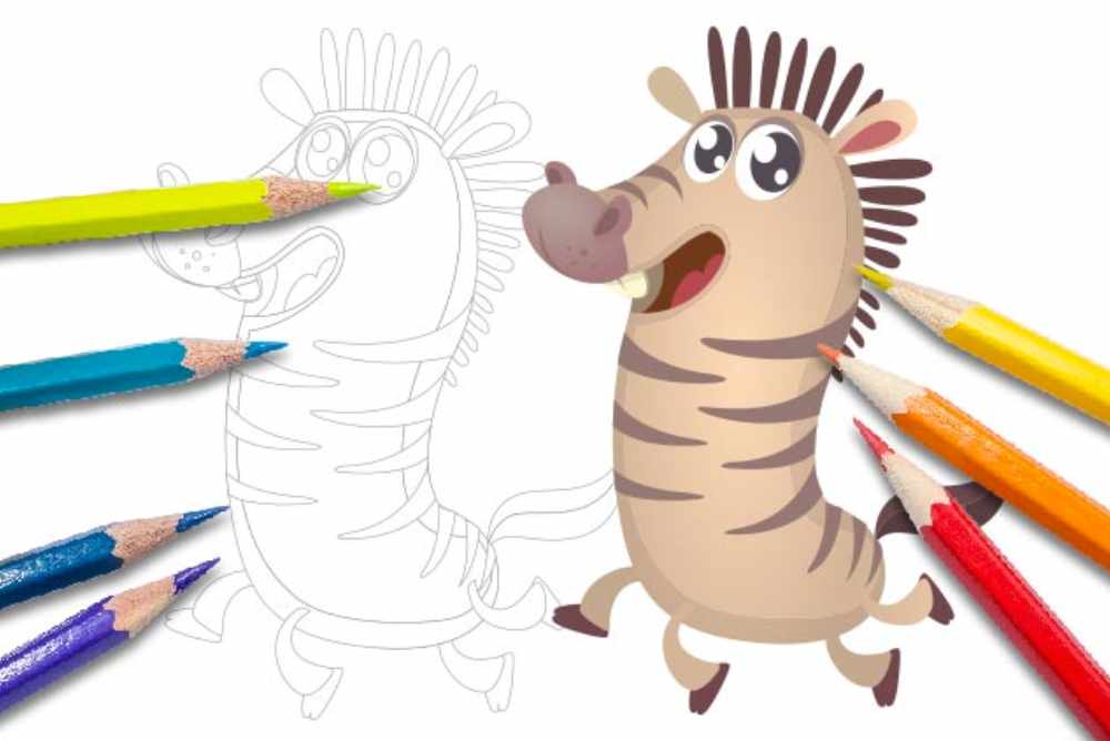 Disegni per bambini da colorare animali zebra