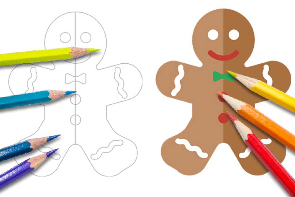 disegni di natale da colorare per bambini omino di pan di zenzero