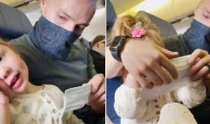 bambina rifiuta di indossare mascherina in aereo