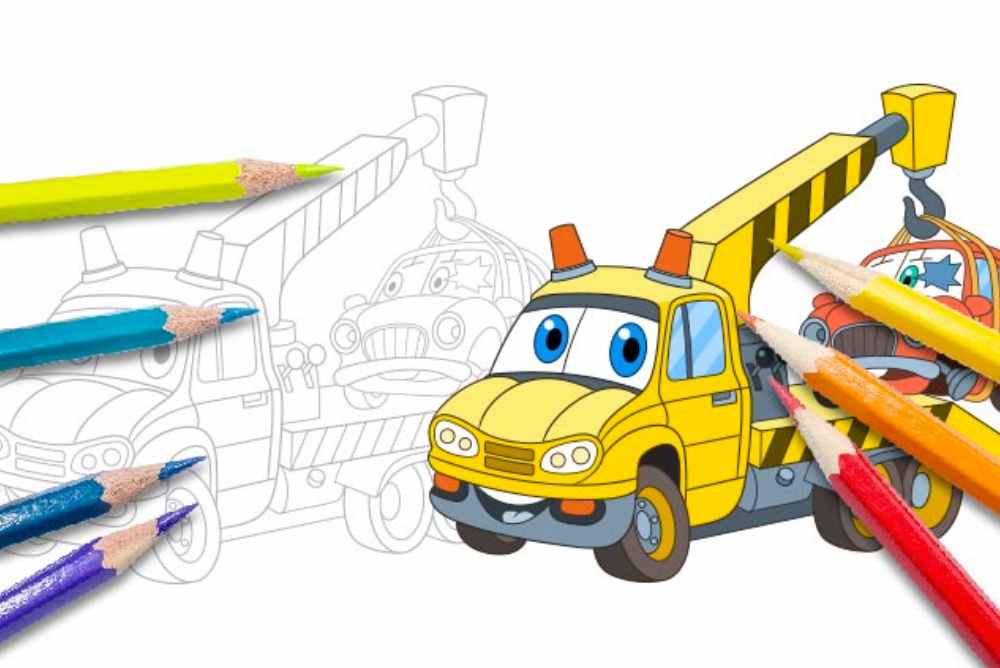 Disegni per bambini da colorare macchine carroattrezzi