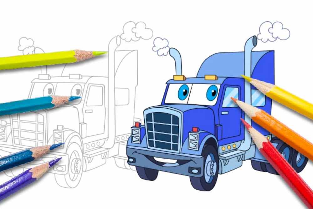Disegni per bambini da colorare macchine motrice del camion