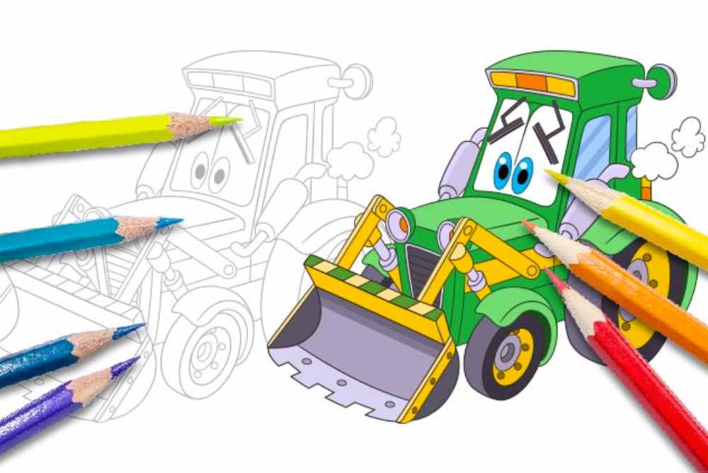 Disegni per bambini da colorare macchine scavatrice